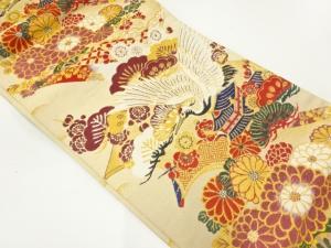 アンティーク　松梅に鶴模様織出し丸帯（材料）